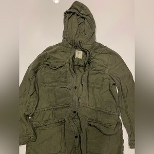 Abercrombie & Fitch Green Utility Lightweight Zip Jacket (Size M)